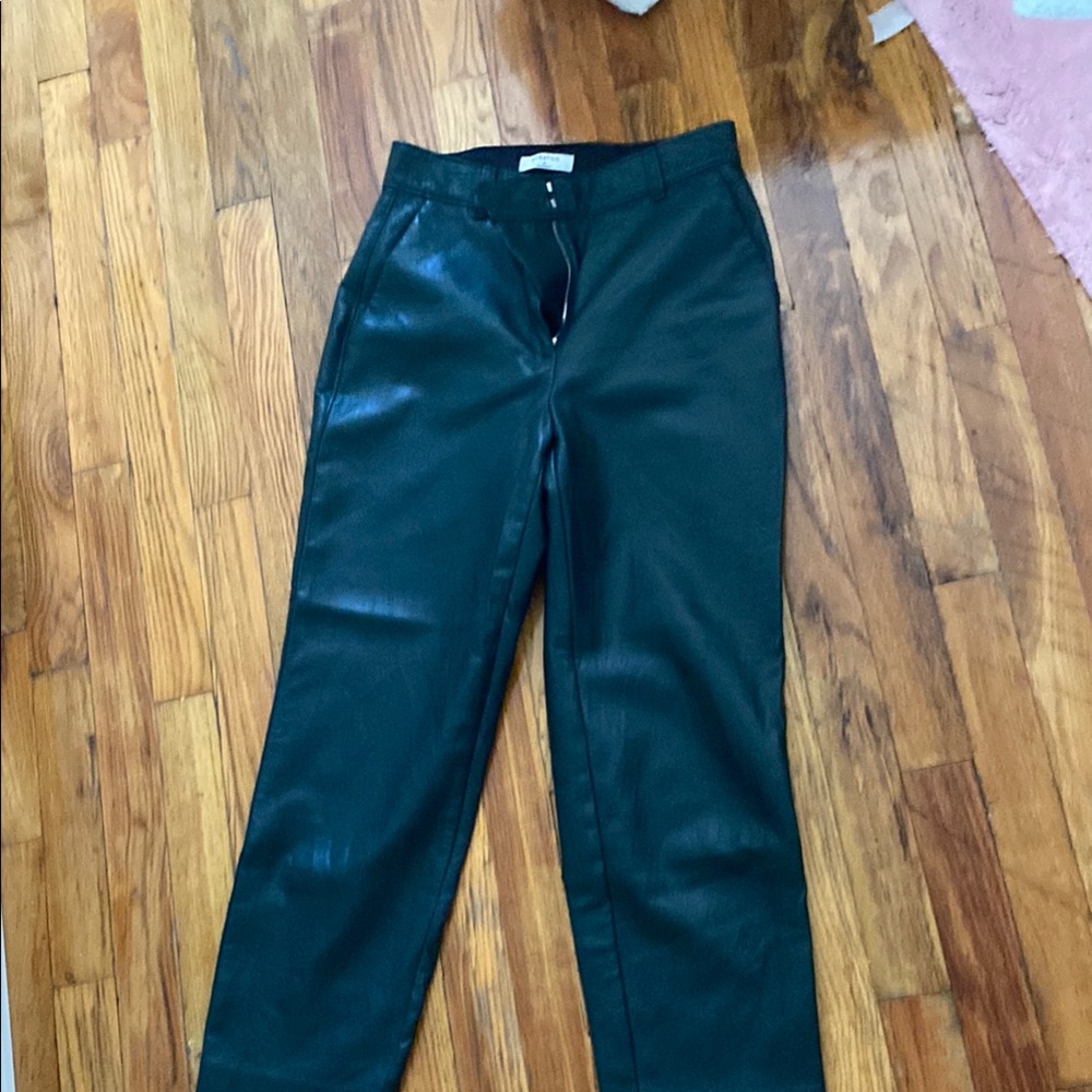 Babaton Dark Green Pants Faux Leather